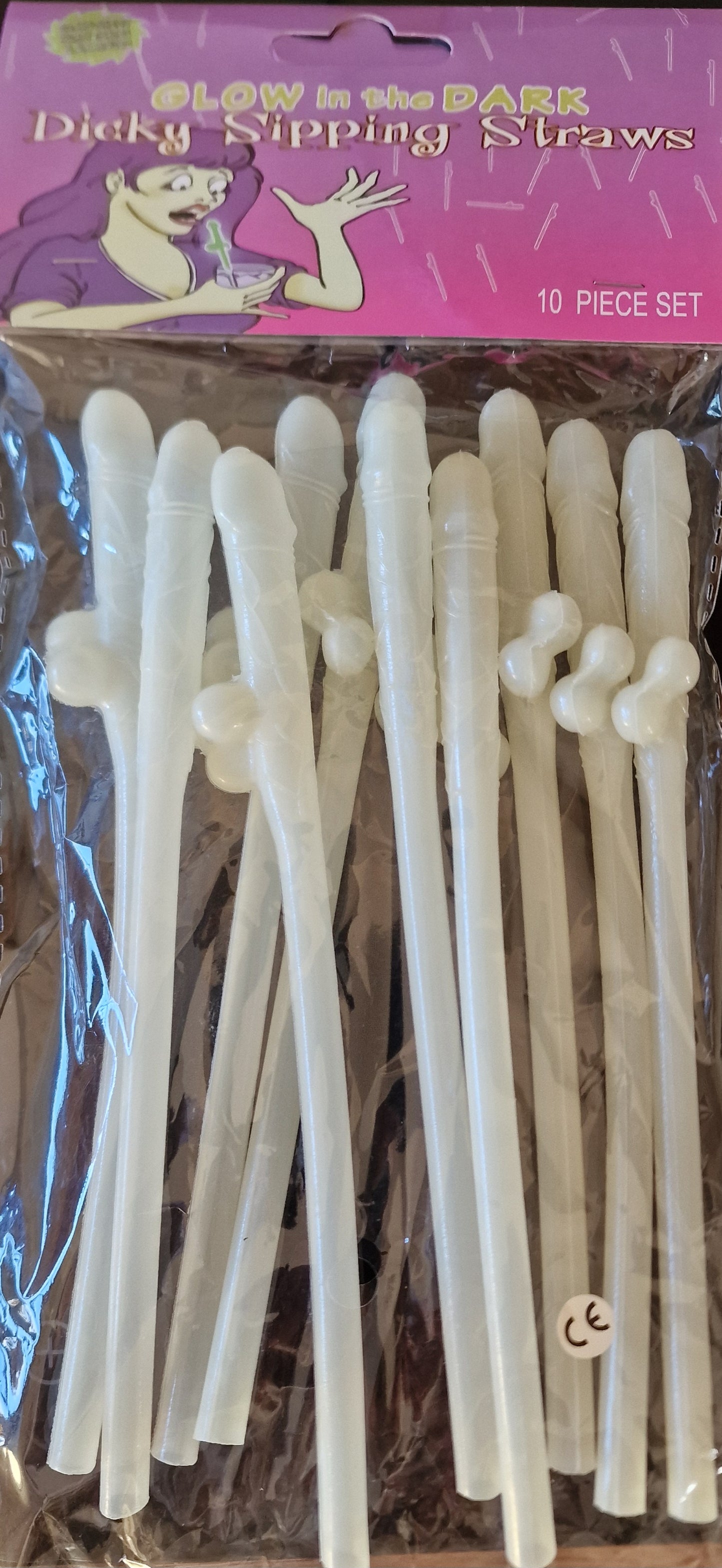 10 Glow in the dark hen party dick Willy - Penis reusable drinking straws