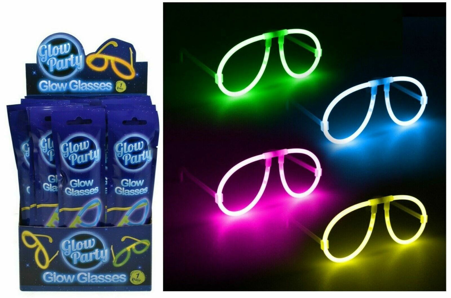 Neon Glow Sticks Light Up Party, Glow Bracelets,Glasses, Stick With Lanyard