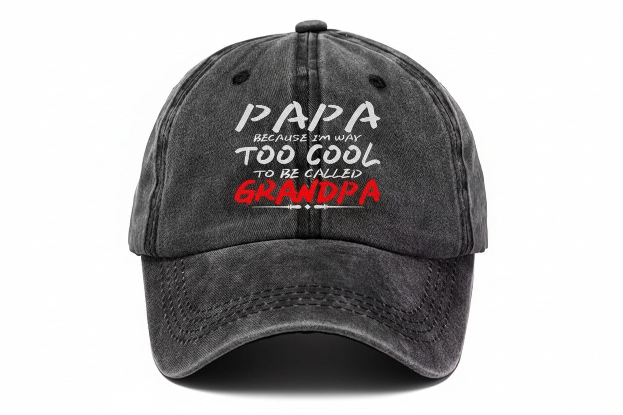 Funny Baseball Cap For Those That Are Too Cool To Be Called Grandpa