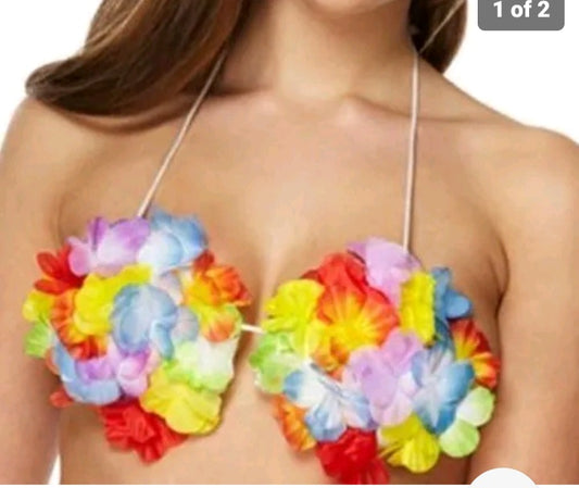 Hawaiian Hula Flower Bra Top Adult Toys Fancy Dress