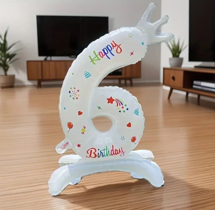 Standing Happy Birthday Digital Balloons Air Fill