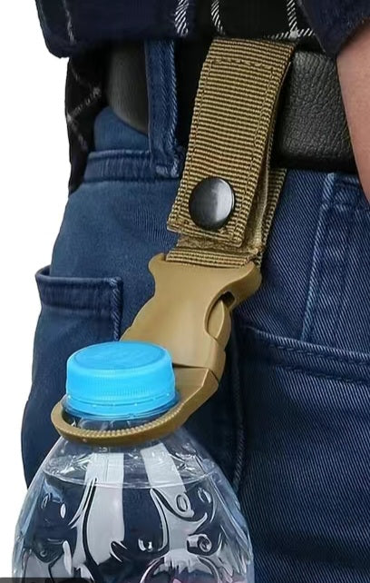 Water Soda Beer Bottle Carrier. Belt Strap Fitting Festival Hiking Drink Holder