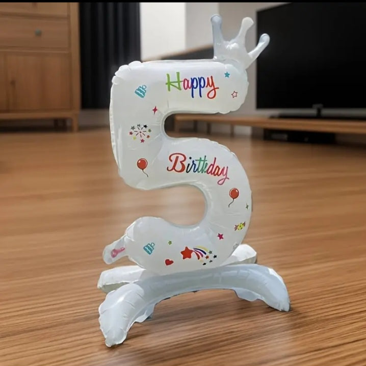 Standing Happy Birthday Digital Balloons Air Fill